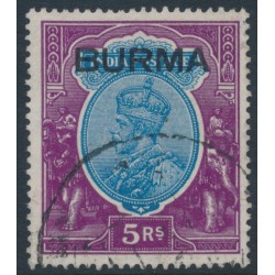BURMA - 1937 5Rp ultramarine/purple Indian KGV definitive, used – SG # 15