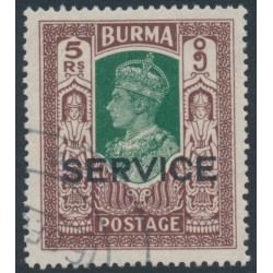 BURMA - 1946 5Rp green/brown KGVI definitive, o/p SERVICE, used – SG # O39