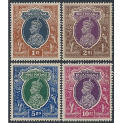 INDIA - 1937 1Rp to 10Rp KGVI, multi star watermark, MH – SG # 259-262