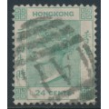 HONG KONG - 1864 24c pale green QV, Amoy cancel – SG # 48 / Z14