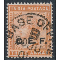 INDIA - 1900 3a brown-orange QV overprinted CEF, used – SG # C6