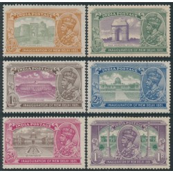 INDIA - 1931 ¼a to 1R New Delhi set of 6, stars pointing right, MH – SG # 226-231