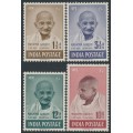 INDIA - 1948 1½a to 10Rp Mahatma Gandhi set of 4, MH – SG # 305-308