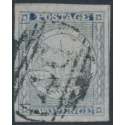 AUSTRALIA / NSW - 1851 2d dull blue Sydney Views, plate V, used – SG # 37