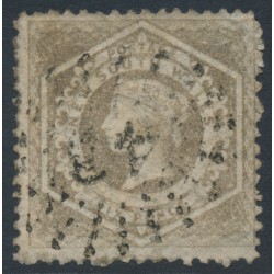 AUSTRALIA / NSW - 1860 6d fawn Diadem, perf. 12, ‘6’ watermark, RRRR cancel – SG # 146