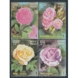 INDIA - 2007 5Rp x 4 Roses block of 4, MNH – SG # 2378b