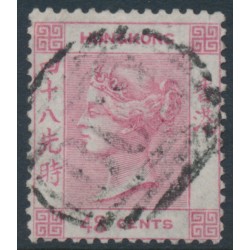 HONG KONG - 1865 48c rose QV, inverted crown CC watermark, used – SG # 17w