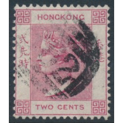 HONG KONG - 1882 2c rose-pink QV, crown CA watermark, used – SG # 32a