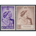 SINGAPORE - 1948 Royal Silver Wedding (RSW) set of 2, MNH – SG # 31-32