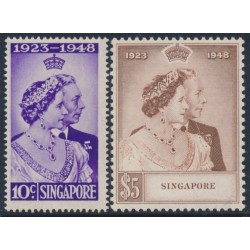 SINGAPORE - 1948 Royal Silver Wedding (RSW) set of 2, MNH – SG # 31-32