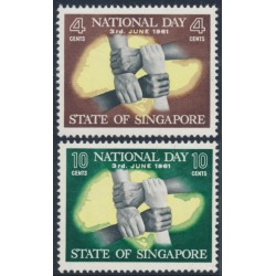 SINGAPORE - 1961 National Day set of 2, MNH – SG # 61-62