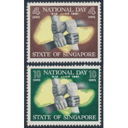 SINGAPORE - 1961 National Day set of 2, MNH – SG # 61-62