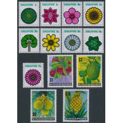 SINGAPORE - 1973 1c to $10 Flowers & Fruit set of 13, MNH – SG # 212-224