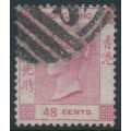 HONG KONG - 1865 48c rose-carmine QV, Shanghai cancel – SG # 17a / Z781