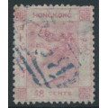 HONG KONG - 1862 48c rose QV, no watermark, used – SG # 6