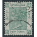 HONG KONG - 1900 2c dull green QV, inverted crown CA watermark, used – SG # 56w