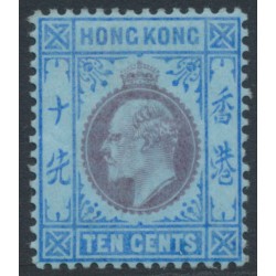 HONG KONG - 1903 10c purple/blue on blue KEVII, crown CA watermark, MH – SG # 67