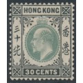 HONG KONG - 1903 30c dull green/black KEVII, crown CA watermark, MH – SG # 70