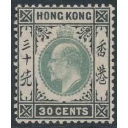 HONG KONG - 1903 30c dull green/black KEVII, crown CA watermark, MH – SG # 70