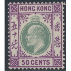 HONG KONG - 1903 50c dull green/magenta KEVII, crown CA watermark, MH – SG # 71