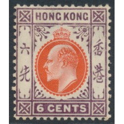 HONG KONG - 1907 6c orange/purple KEVII, multi crown CA watermark, MH – SG # 94