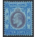 HONG KONG - 1905 10c purple/blue on blue KEVII, multi crown CA watermark, MH – SG # 81