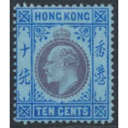 HONG KONG - 1905 10c purple/blue on blue KEVII, multi crown CA watermark, MH – SG # 81