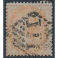 INDIA - 1858 2a pale orange QV, white paper, no watermark, used – SG # 44