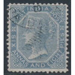 INDIA - 1867 6a8p slate QV, elephant watermark, used – SG # 72