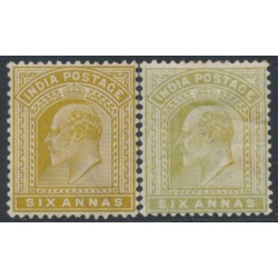 INDIA - 1903 6a olive-bistre & 6a maize KEVII, MH – SG # 131+132