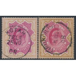 INDIA - 1903 2Rp rose-red/brown & 2R carmine/brown KEVII, used – SG # 138+139
