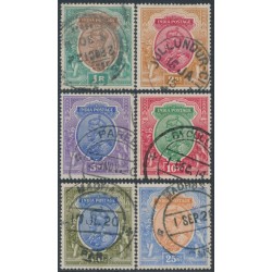 INDIA - 1911 1R to 25R KGV set of 6, single star watermark, used – SG # 186-191