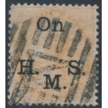 INDIA - 1874 2a orange QV, elephant watermark, o/p On H.M.S., used – SG # O33a