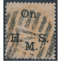 INDIA - 1874 2a orange QV, elephant watermark, o/p On H.M.S., used – SG # O33a