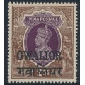 INDIA / GWALIOR - 1948 2Rp purple/brown KGVI, o/p GWALIOR, MH – SG # 113