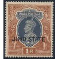 INDIA / JIND - 1937 1Rp grey/red-brown KGVI, o/p JIND STATE, MNH – SG # 121