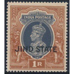 INDIA / JIND - 1937 1Rp grey/red-brown KGVI, o/p JIND STATE, MNH – SG # 121