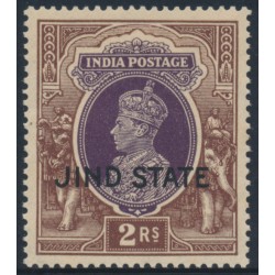 INDIA / JIND - 1937 2Rp purple/brown KGVI, o/p JIND STATE, MNH – SG # 122