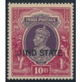 INDIA / JIND - 1937 10Rp purple/claret KGVI, o/p JIND STATE, MNH – SG # 124