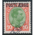 DENMARK - 1930 10Kr red/green King Christian X with POSTFÆRGE overprint, used – Facit # PF9 DENMARK - 1930 10Kr red/green King Christian X with POSTFÆRGE overprint, used – Facit # PF9