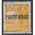 DENMARK - 1927 30øre dull yellow Caravelle (solid background) with POSTFÆRGE overprint, used – Facit # PF24 DENMARK - 1927 30øre dull yellow Caravelle (solid background) with POSTFÆRGE overprint, used – Facit # PF24