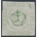 DENMARK - 1858 8Sk green Crown, imperforate, lined background, used – Facit # 8