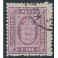 DENMARK - 1875 3øre red-lilac Official (Tjenstemærke), perf. 14:13½, used – Facit # TJ6b DENMARK - 1875 3øre red-lilac Official (Tjenstemærke), perf. 14:13½, used – Facit # TJ6b