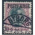 DENMARK - 1920 50øre black/burgundy King Christian X with POSTFÆRGE overprint, used – Facit # PF5 DENMARK - 1920 50øre black/burgundy King Christian X with POSTFÆRGE overprint, used – Facit # PF5