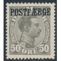 DENMARK - 1923 50øre grey King Christian X with POSTFÆRGE overprint, MH – Facit # PF6b DENMARK - 1923 50øre grey King Christian X with POSTFÆRGE overprint, MH – Facit # PF6b