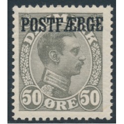 DENMARK - 1923 50øre grey King Christian X with POSTFÆRGE overprint, MH – Facit # PF6b