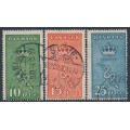DENMARK - 1929 Cancer Research set of 3, used – Facit # 243-245
