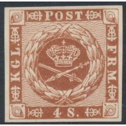 DENMARK - 1885 4 Skilling brown Crown, reprint, MNG – Facit # 7N