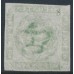 DENMARK - 1858 8Sk green Crown, imperforate, lined background, used – Facit # 8