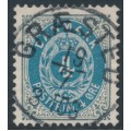 DENMARK - 1895 4øre blue/grey Numeral, perf. 12¾, inverted frame, used – Facit # 39aa